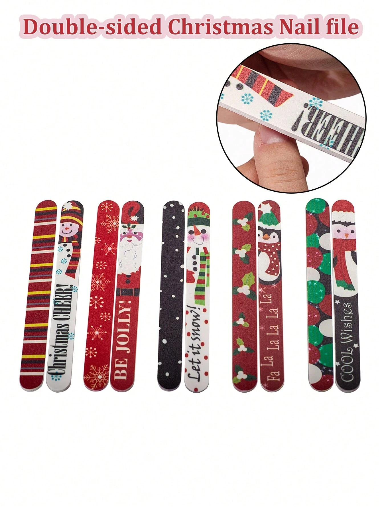 5/10個入り クリスマス プロ仕様 ネイルファイル 100/180 EVA 厚手ネイルファイル 240/180 サンドペーパー ネイル用 マニキュア サロンツールセット