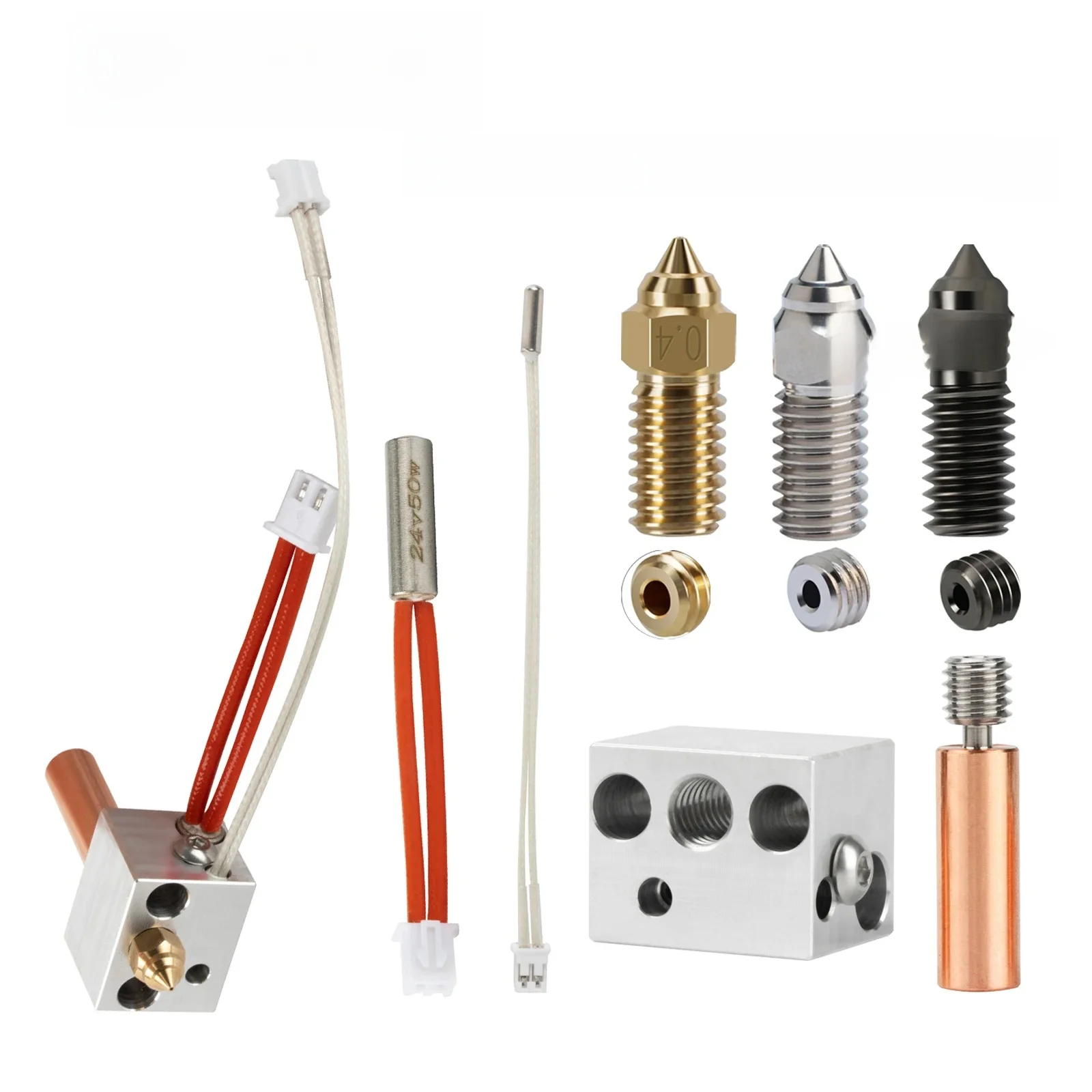 Elegoo Neptune 4 Pro Hotend, 24V, 50W, Mise à Niveau, Chauffage à Pause Chaleur, Nuit, Buse en Laiton, Chauffage, Pièces les Plus Récentes