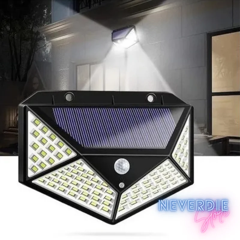 Luminaire/Light/Emergency Light for Wall W/Solar Plate 100 Led Sensor Presence With 3 Functions-IMMEDIATE SHIPPING P/ALL BRAZIL