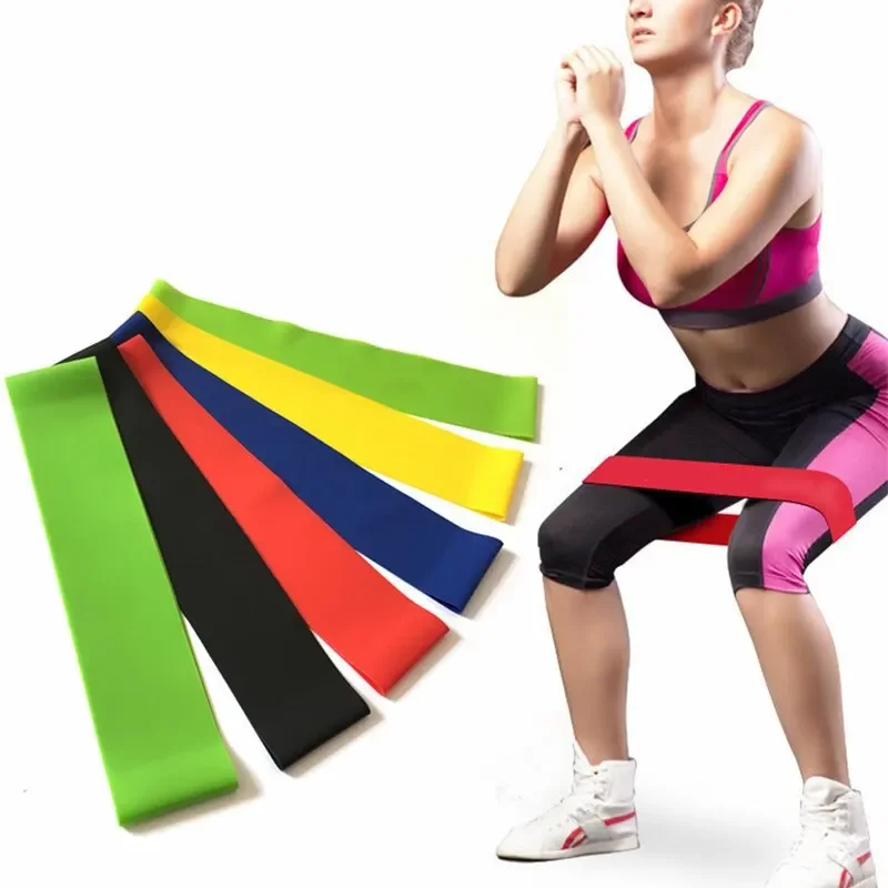 Elastic Yoga Resistência Belt, Squat Butt Aids, Fitness Exercício Anel, Alongamento Belt, 5pcs
