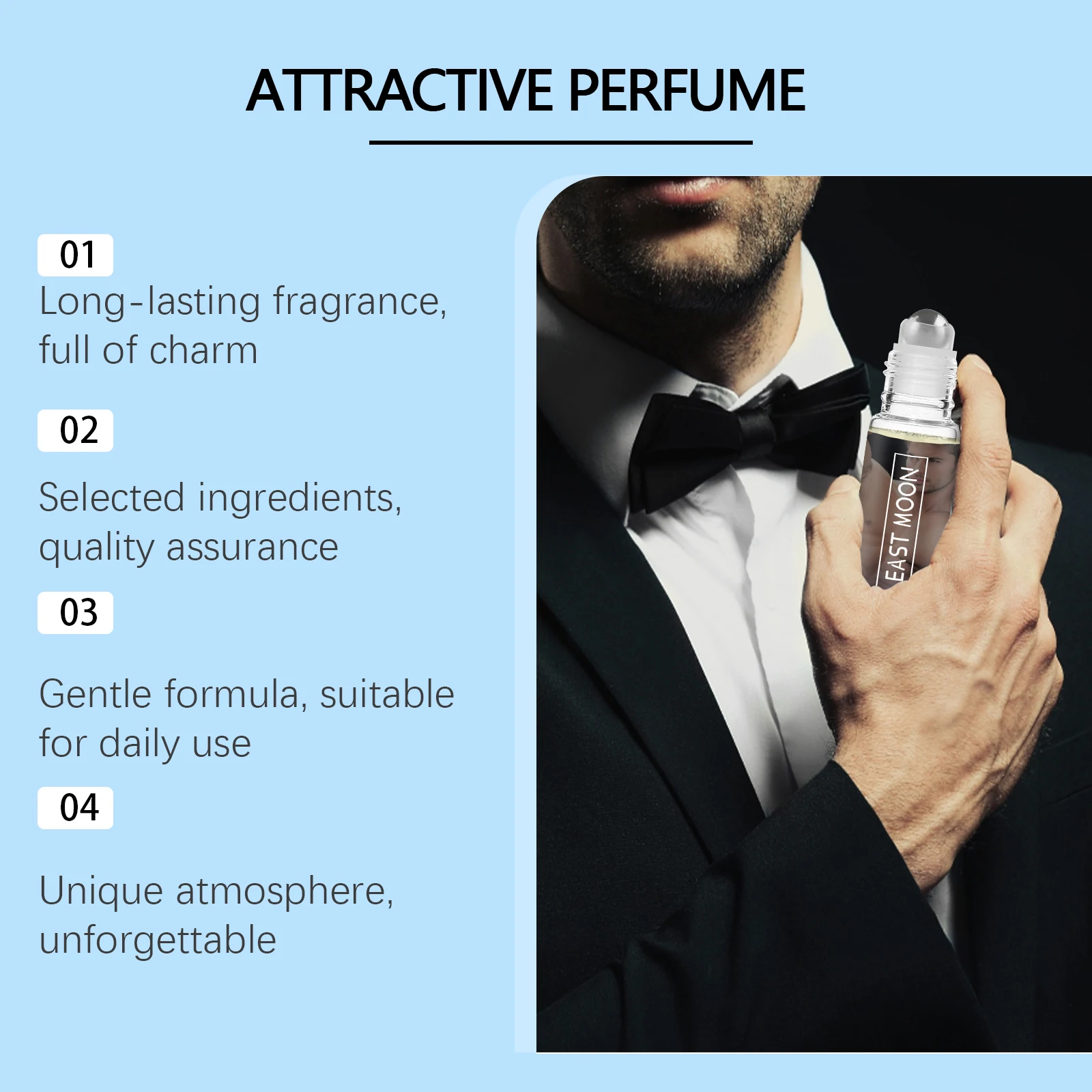 イーストムーン 10ml メンズフレグランス香水 フェロモン配合 フレッシュな香り 女性を惹きつける 魅力アップ コロン メンズグラマーパフューム