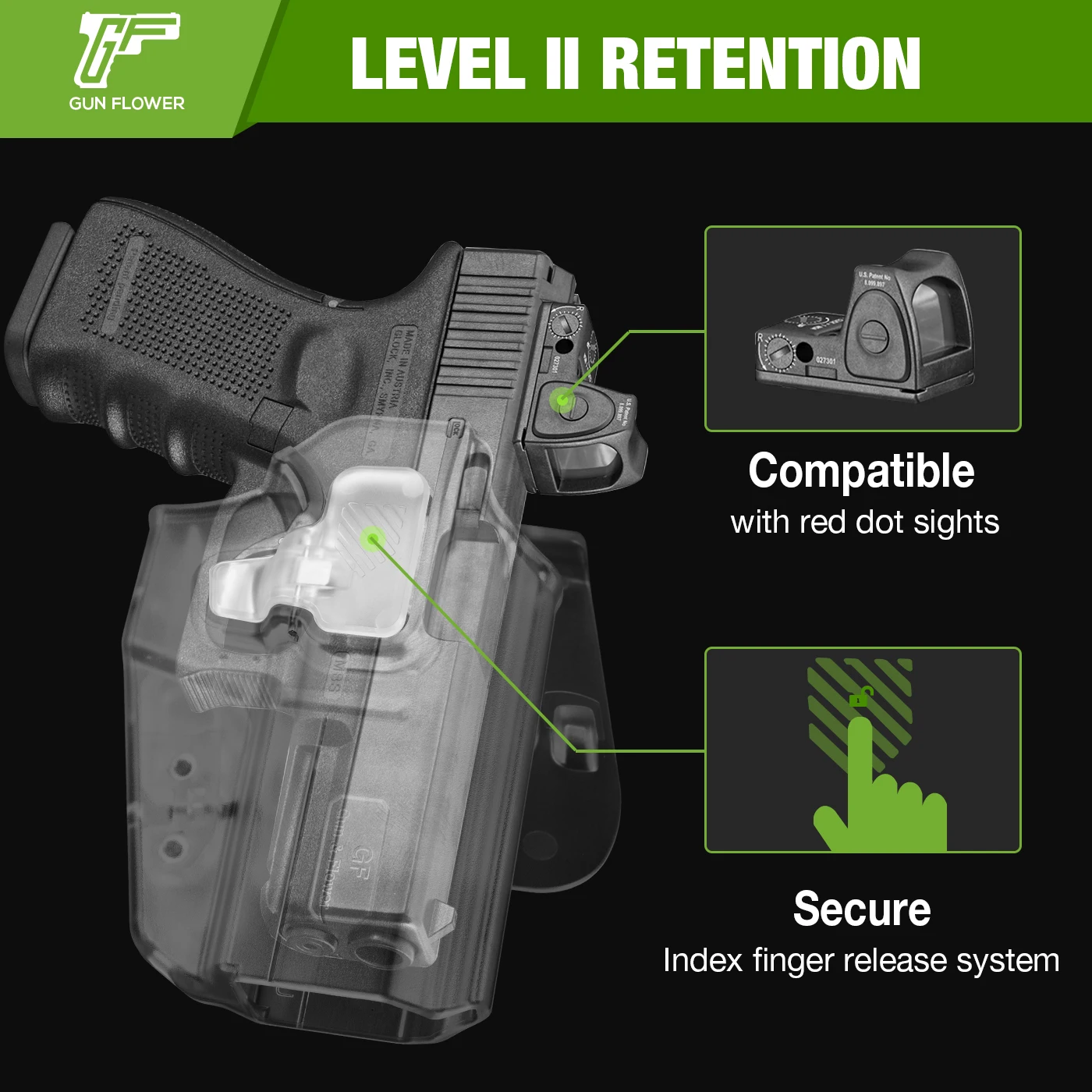 Imagem -04 - Retenção Clara Geada do Nível ii Aberta Leva o Coldre da pá de Owb para Canik Walther Browning s & w Sarsilmaz Sig Girsan Stoeger Bersa a