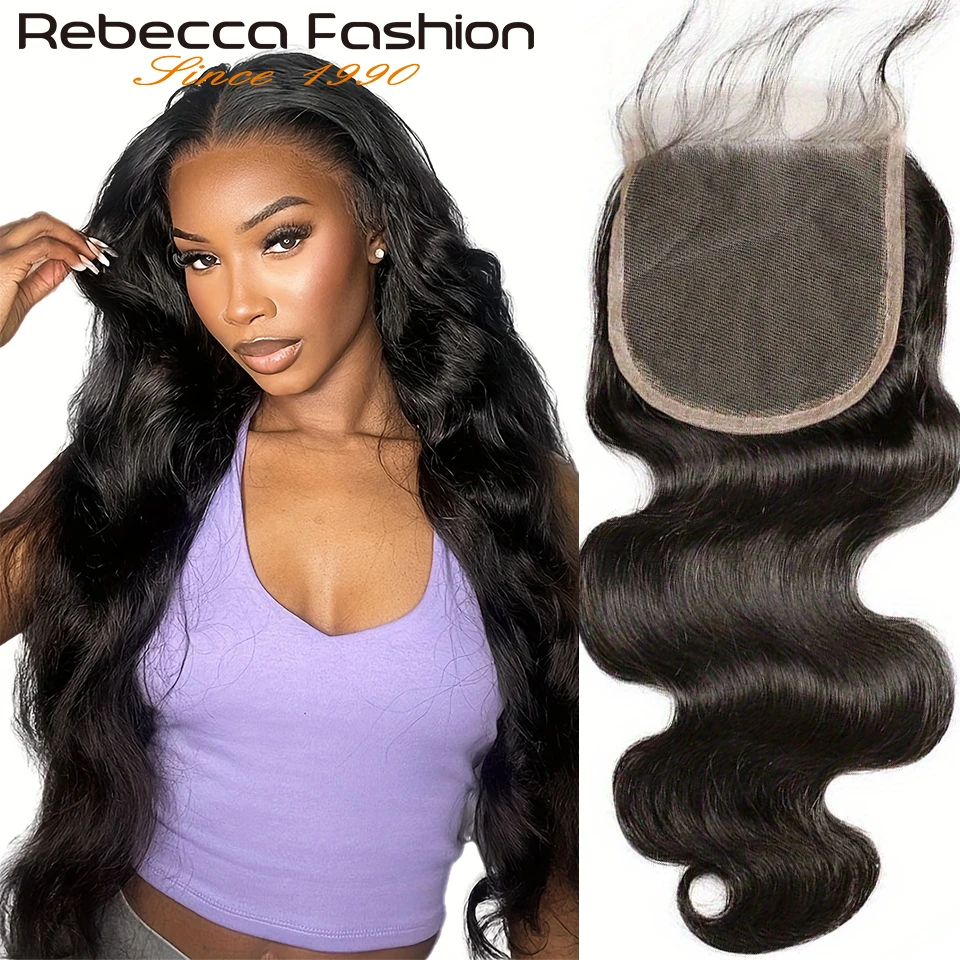 Body Wave Top Lace Closure 4x4 Lace Closure Human Hair Transparent Swiss Lace Closure With Baby Hair Brazilian Remy Hair Closure