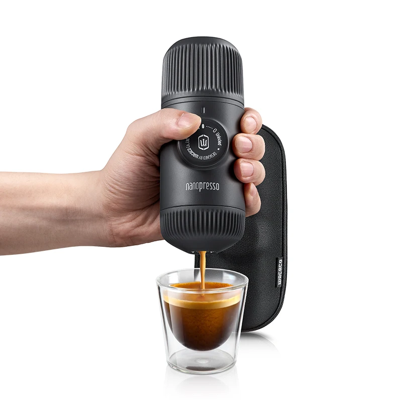 WACACO Nanopresso +Case, Portable Espresso Maker bundled with Nanopresso Protective Case, Upgrade Version of Minipresso