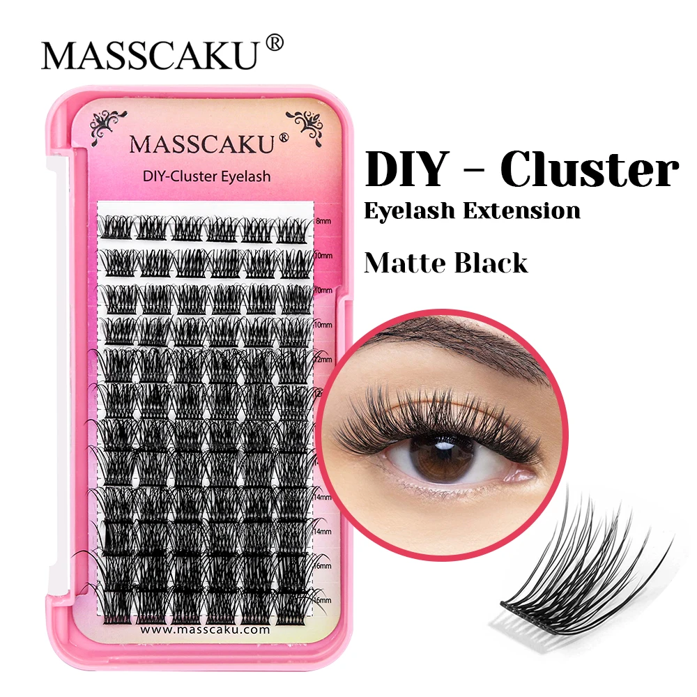 

MASSCAKU 0.07mm Thickness Fast Grafting DIY Segmented Hybrid Eyelashes Waterproof Handmade DIY Clusters Volume Lashes Supplies