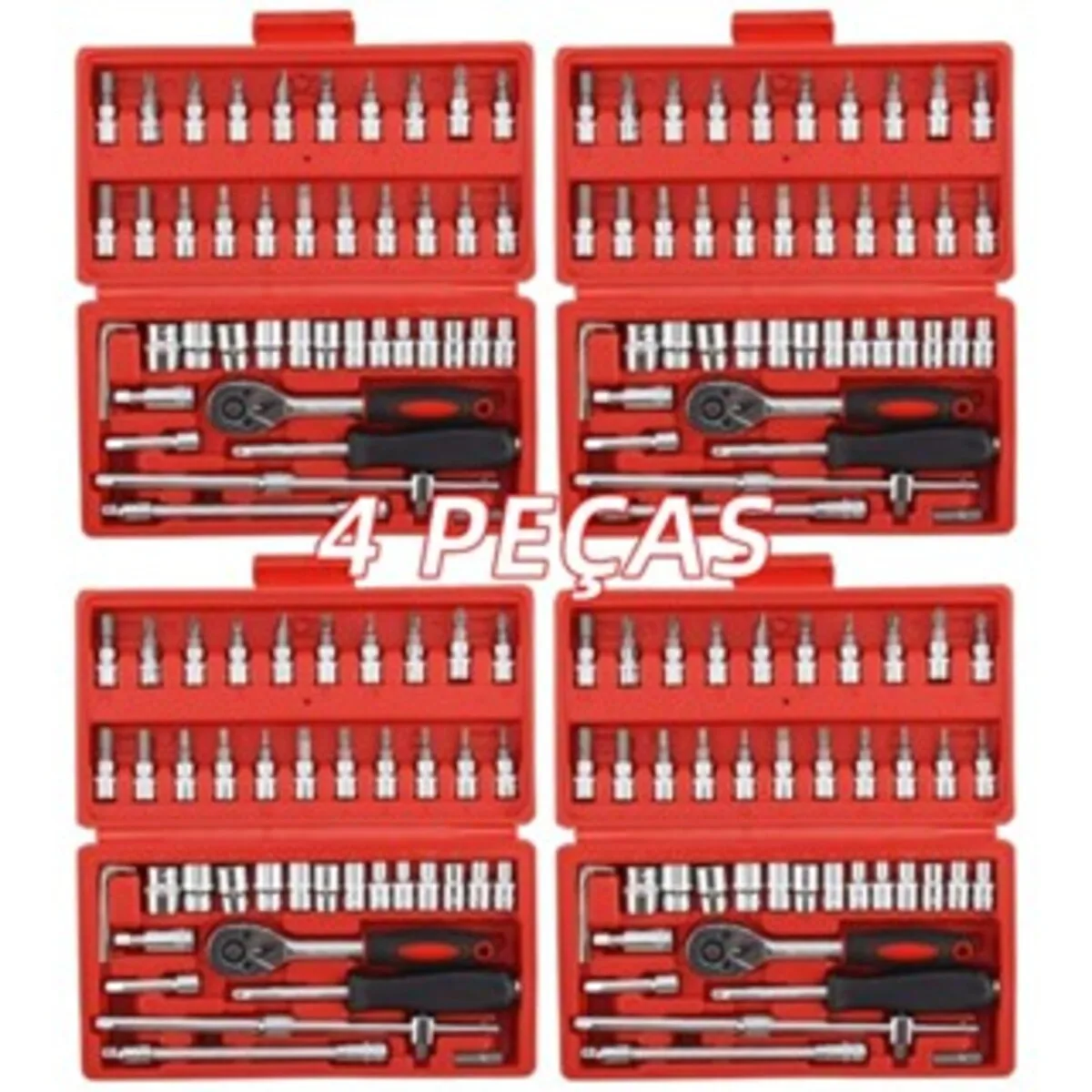 Socket Set Reversible Ratchet Wrench With Case Full Tool Game Tool Kit 46 Pieces