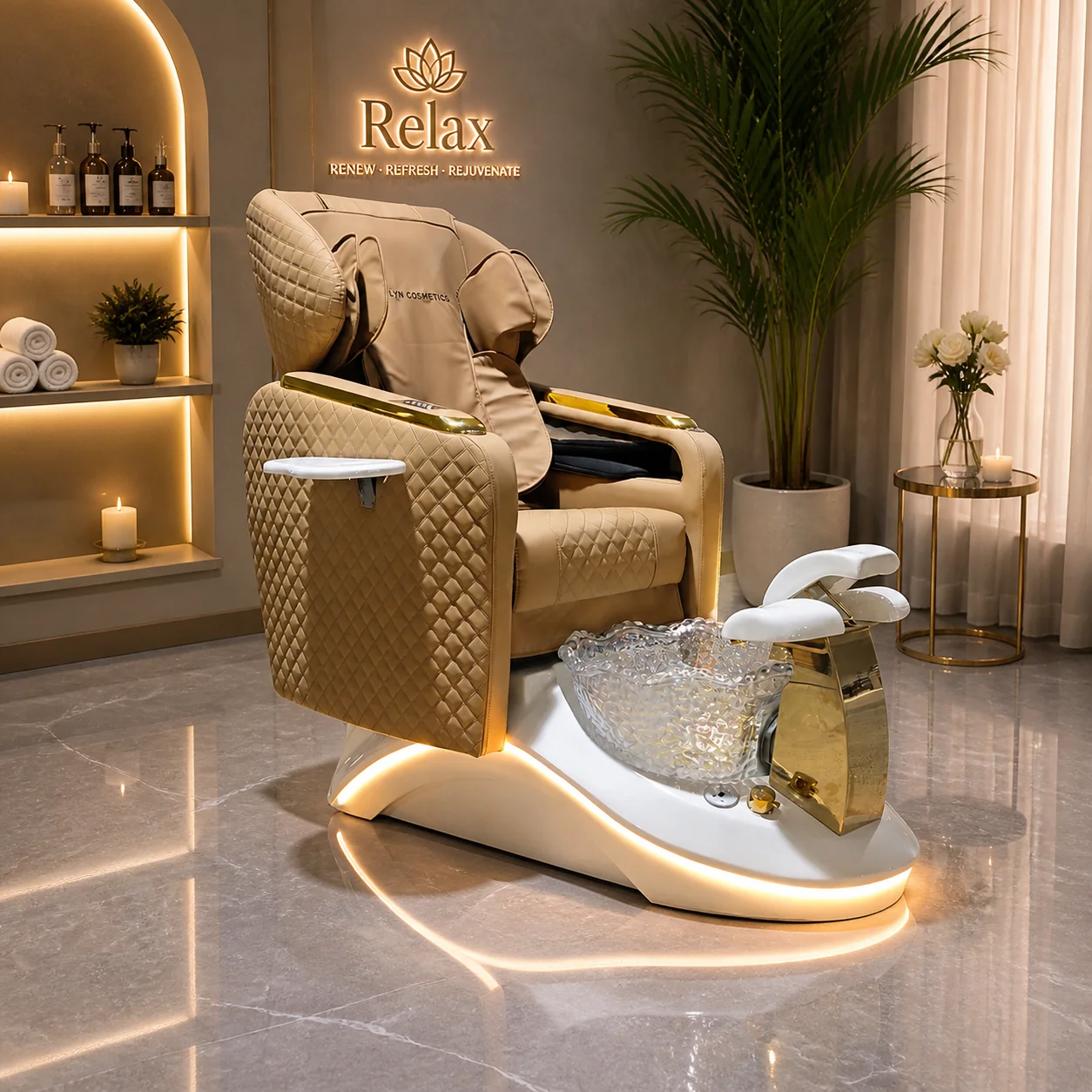 Modern Luxury Foot Spa Chair Adjustable Single Nail Salon Sofa with Back Automatic Massage Pedicure Chair for Nail and Beauty Sa view 6