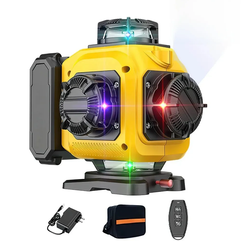 Professioneel 16-lijns 4D laserwaterpas, automatisch 360° °   Horizontaal & verticaal, krachtige lijnen, laserniveausystemen met vermogensweergave, groene straal - afbeelding 2