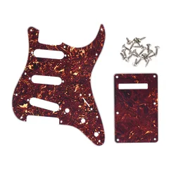 Guitar Top Set Tortoise Red Guitar Pick Guard Back Plate 20pcs Screws for Stratocaster Strat Style Electric Guitar Accessories