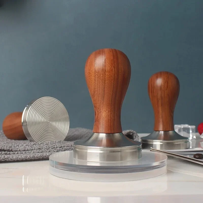 TEONA-Tamper à café en acier inoxydable avec manche en bois, 51mm, 53.3mm, 58mm, 51mm, 54mm, 58mm, Portafilter