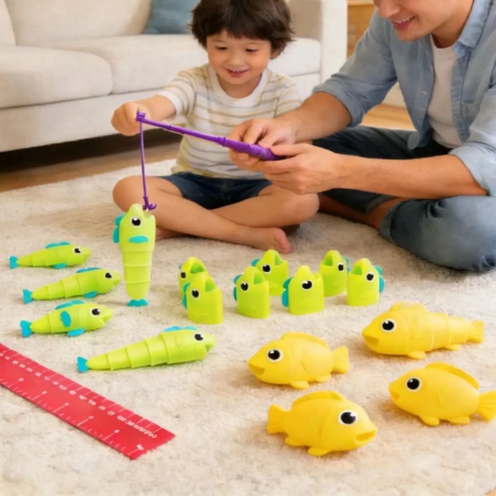 

Fishing Game Retractable Fish Toy Educational Game For Kids Comparing Lengths Parent-Child Interaction Toy