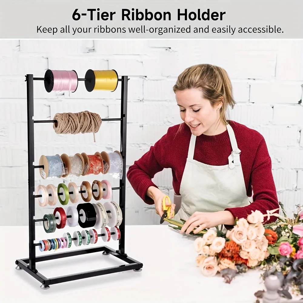 

Flower Shop Ribbon Ribbon Display Shelf Cake Shop Desktop Ribbon Storage And Finishing Special Shelf Scroll Ribbon Rack