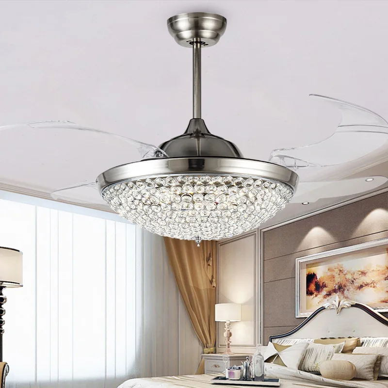 Ceiling Fan light-Modern Home LED Lighting Lamp, 4 Invisible Blades 3 Speed/Colors Timing Setting with Remote Control