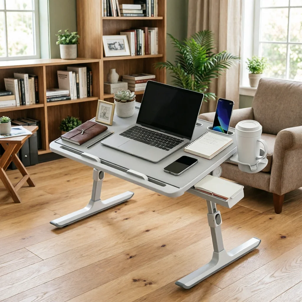 Table pliante multifonctionnelle, réglable en hauteur, portable, pour ordinateur portable, chambre à coucher, lecture et étude
