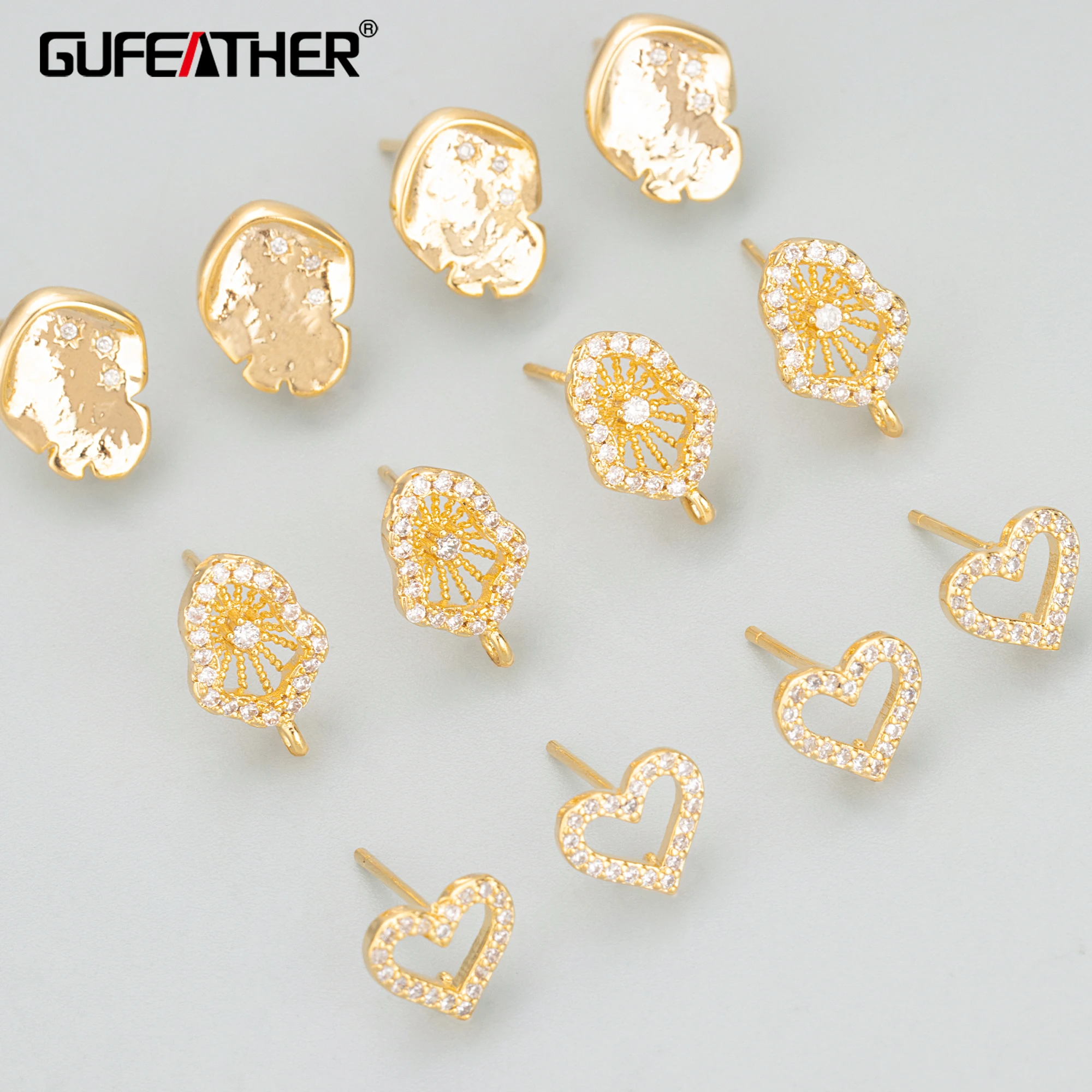 

GUFEATHER MD95,jewelry accessories,18k gold rhodium plated,copper,zircons,hand made,charms,jewelry making,diy earrings,6pcs/lot