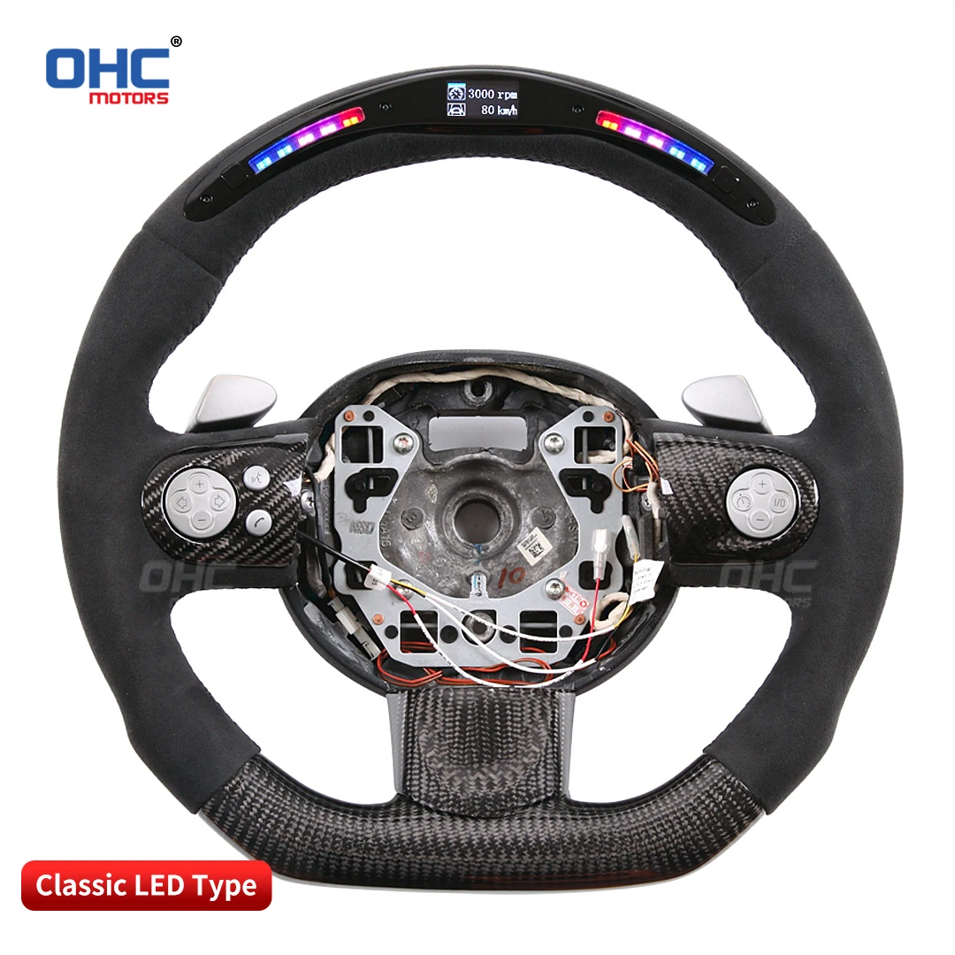 Customized Real Carbon Fiber LED Performance Steering Wheel Compatible for Mini R51 R52 R53 R54 R55 R56 R57 R58 R59 Mini