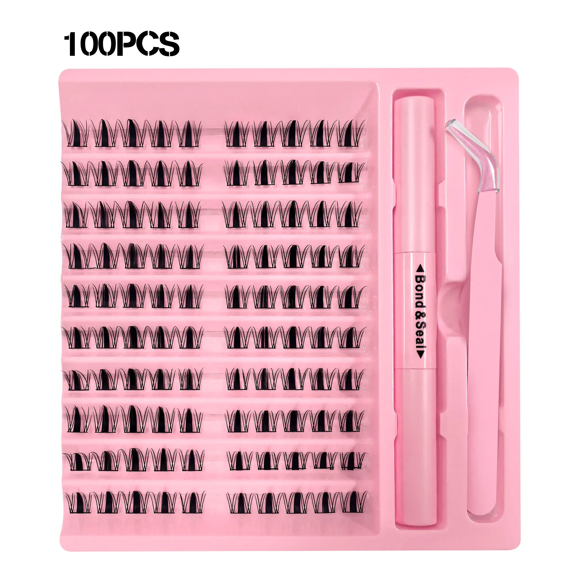 100-Cluster Manga-Style Falsche Wimpern Set – Natürliche, segmentierte Wimpern; Ätherische & leichte Cluster-Wimpern – Detail 6