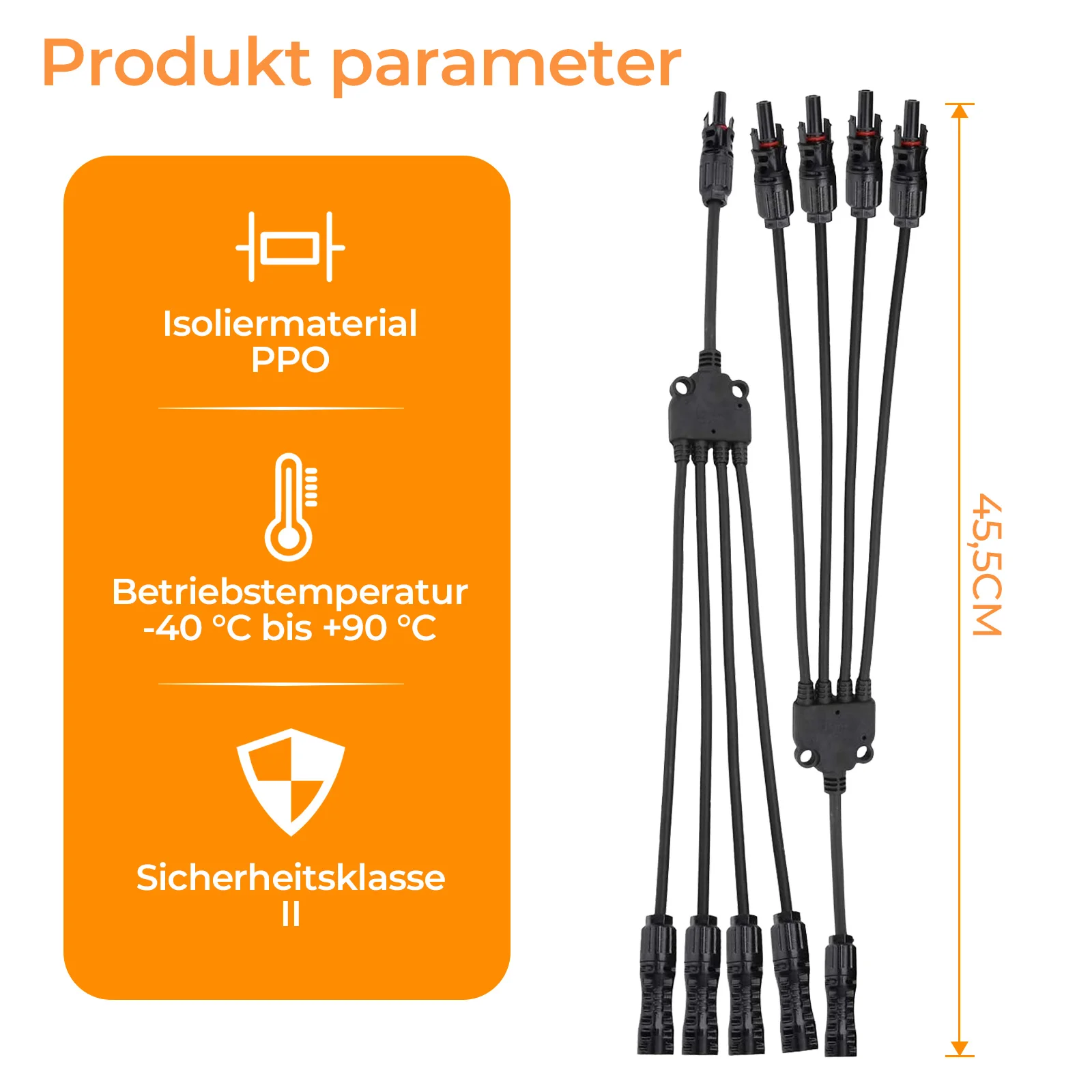 1-2/3/4 Mc4 Y-type fotovoltaïsche connector 30A 1000V DC IP67 waterdicht TUV CE gecertificeerd voor parallelle aansluiting van 1,5-6mm² zonnepanelen