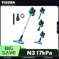 YISORA N3 Cordless Vacuum Cleaner, 0.7L Dust Cup, 17kPa Powerful Suction, 40min Runtime, 2200mAh Capacity, 70dB Noise Level,blue