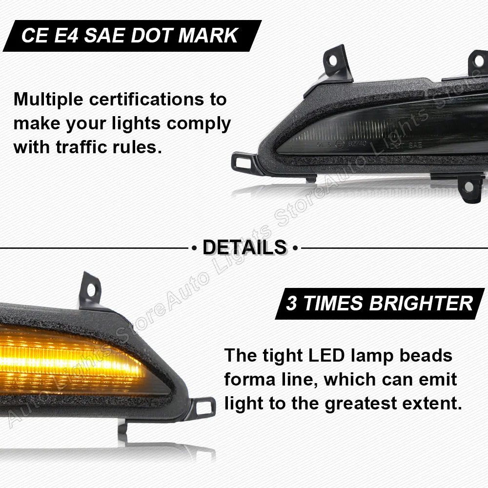 Luces intermitentes de espejo lateral, indicador de luz dinámica para Lexus GX460 2010-2021 LX570 2013-2021, lámparas LED de señal de giro secuencial