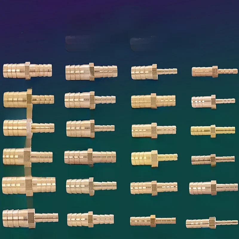 1 pièces en laiton 2 voies réduisant tuyau droit barbe barbelé raccord de tuyau réducteur cuivre coupleur connecteur adaptateur 4 19 6mm-3mm 8mm-10mm