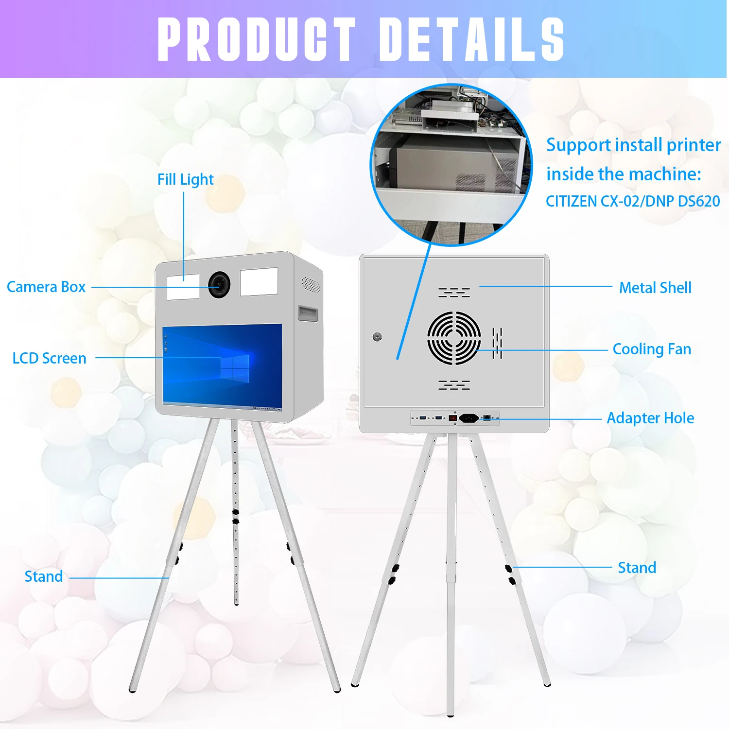 Lustrzana fotobudka Magiczna obudowa lustrzana z 21,5-calowym ekranem dotykowym LCD Fotobudka do selfie na imprezy weselne i imprezy