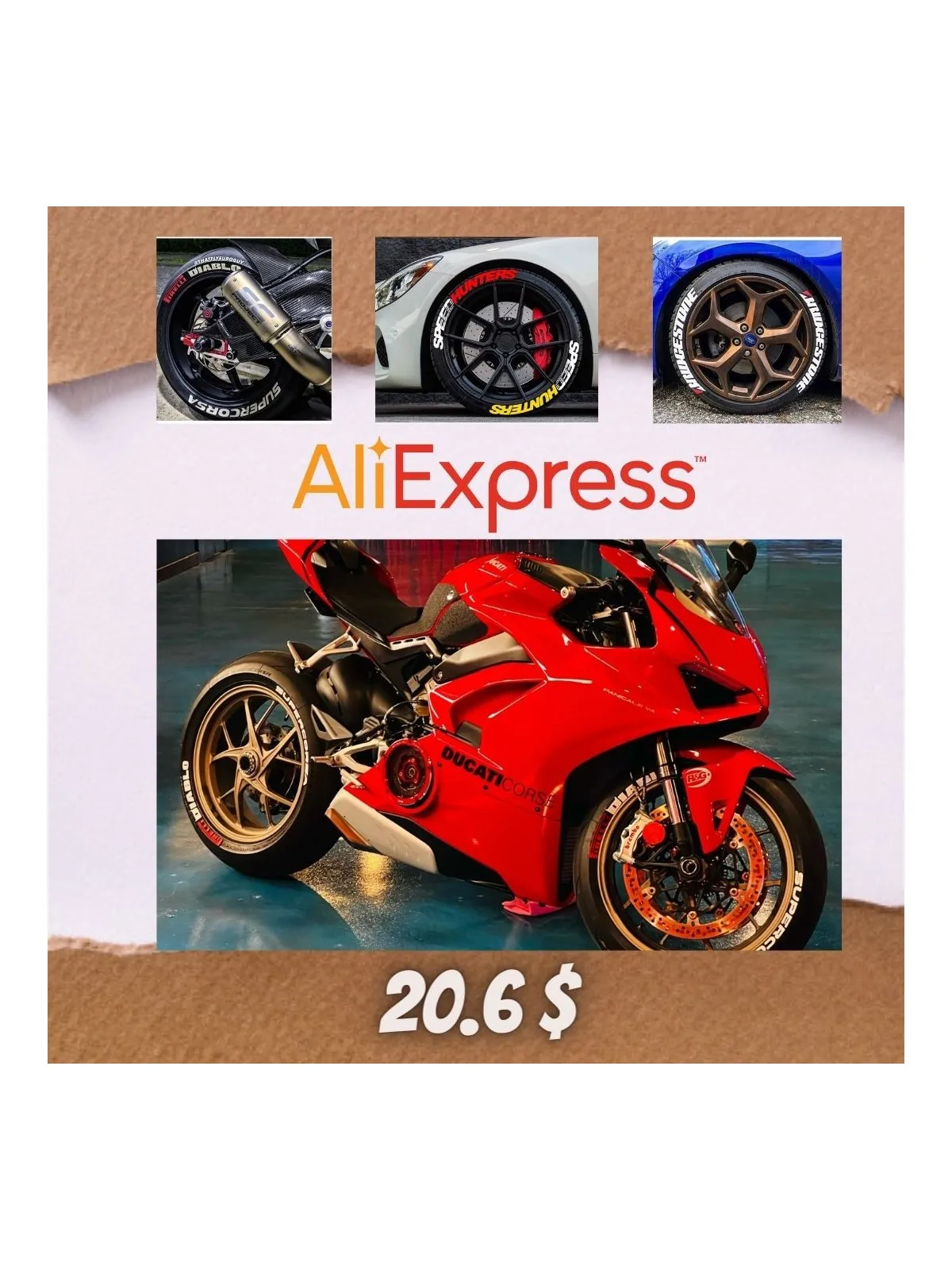 Automobile and Motorcycle Compatible 3D 8 PCS 1 Inch and 1.25 Inch Tire Lettering Sticker Adhesive Sturdy Design