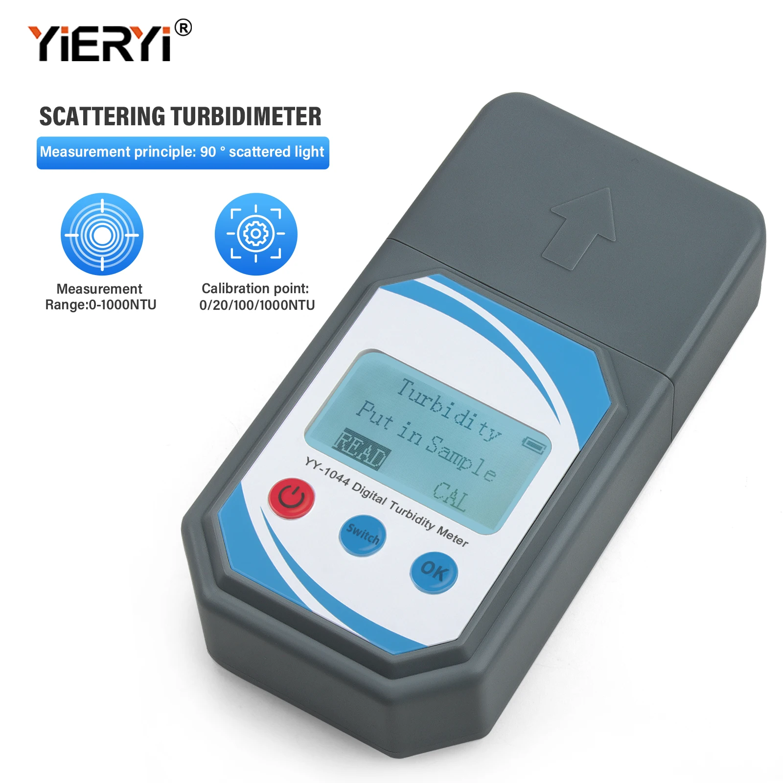 Portable Turbidity Meter 0–1000 NTU Handheld Water Quality Tester With Scattering Light Calibration Solutions Aquarium Lab Use
