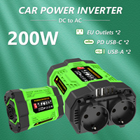 12V Car Power Inverter 200W/300W/600W DC To AC 110V/220V Converter With Dual Outlets USB Type-C LCD For Camping Travel