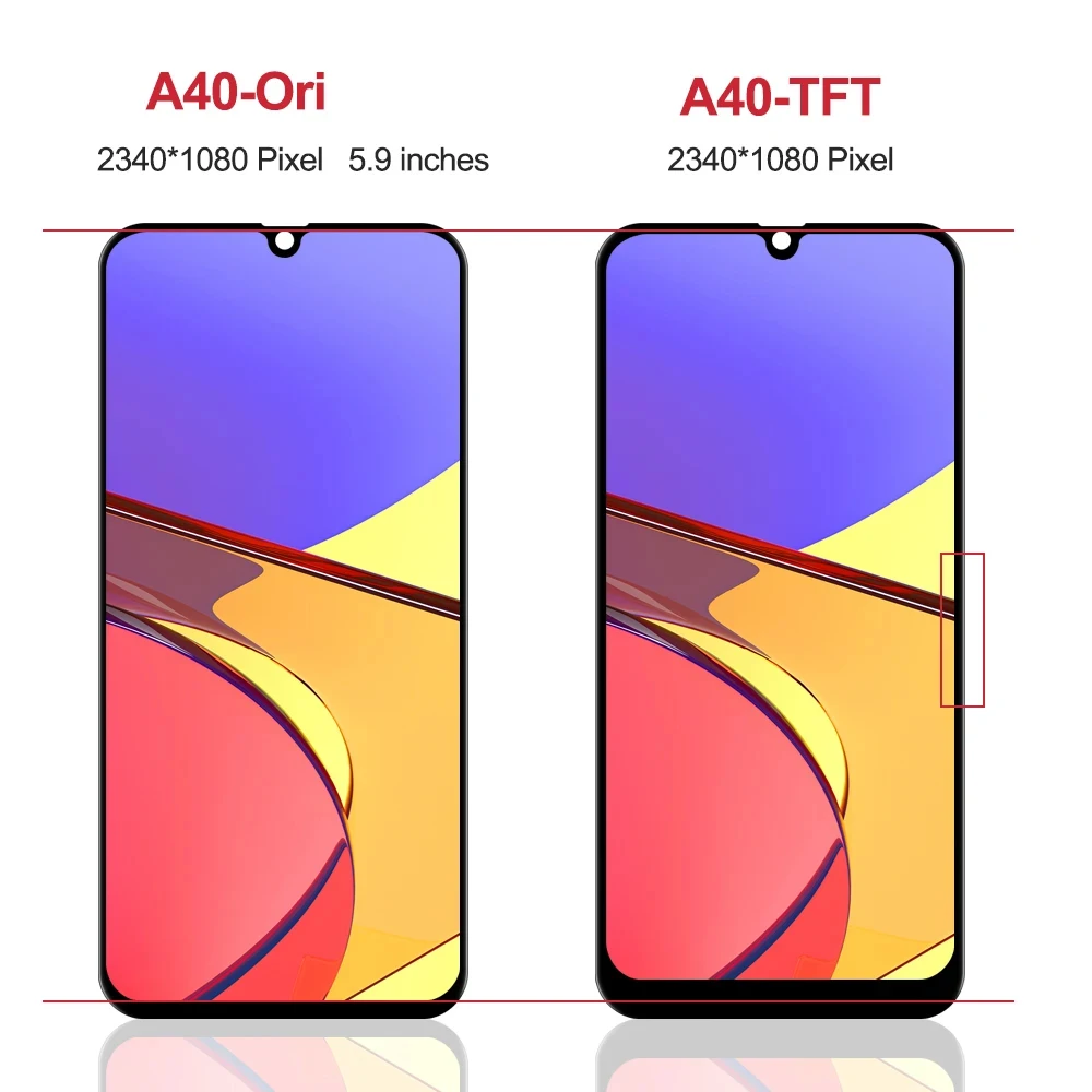 TFT ORIG LCD For Samsung Galaxy A40 A405F LCD Display A405FN A405FM Touch Screen Digitizer Replacement with Frame