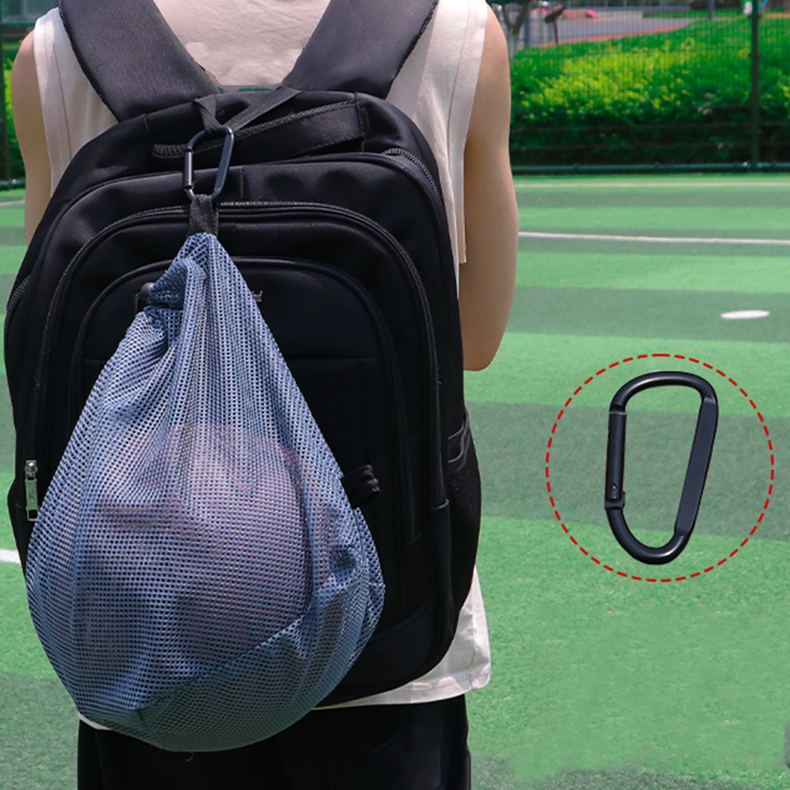 

Drawstring Basketball Bag Lightweight Carrying Equipment Mesh Soccer Ball Bag Organizer Pouch for Outdoor Activities Gym Soccer