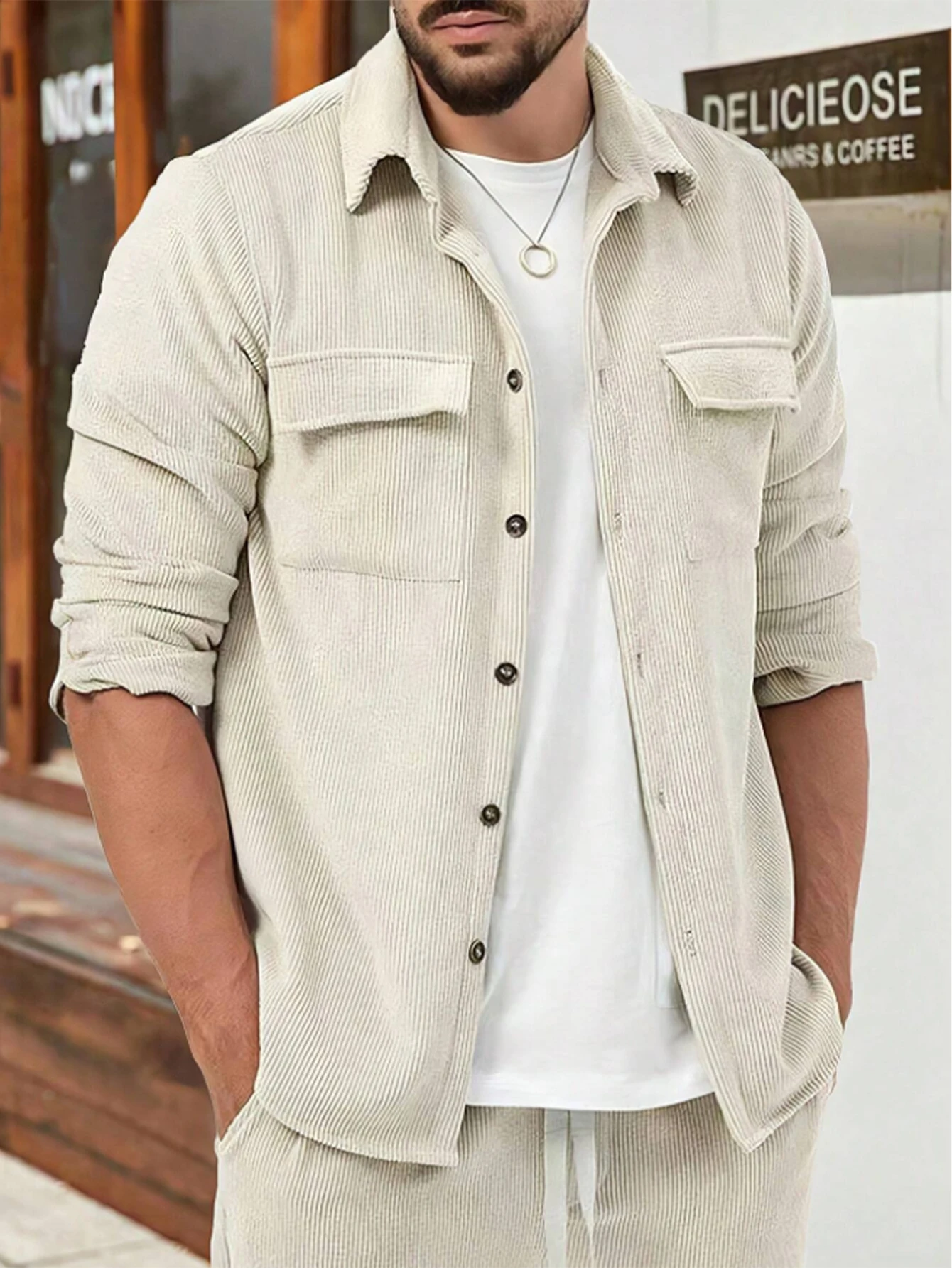 

Men's Casual Jackets, Multi-Pocket Corduroy Jackets, Light Tops, Outdoor, Hiking, Casual, Home, Multi-Use Scenarios