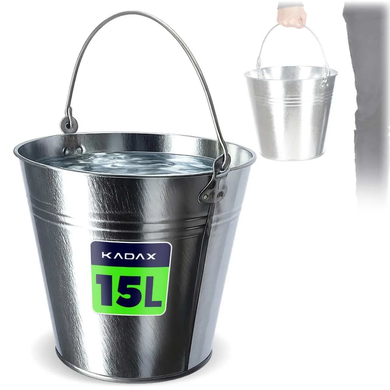 KADAX Emmer Tuinemmer Gegalvaniseerd Metaal 15L