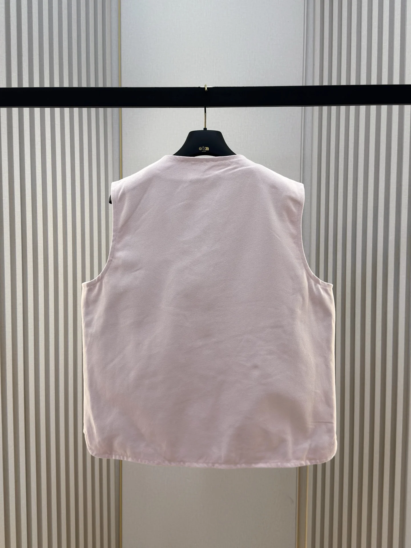 

Новый женский карманный жилет для спецодежды L, светло-розовый хлопчатобумажный жилет без рукавов, модный осенний двухцветный жилет 2025