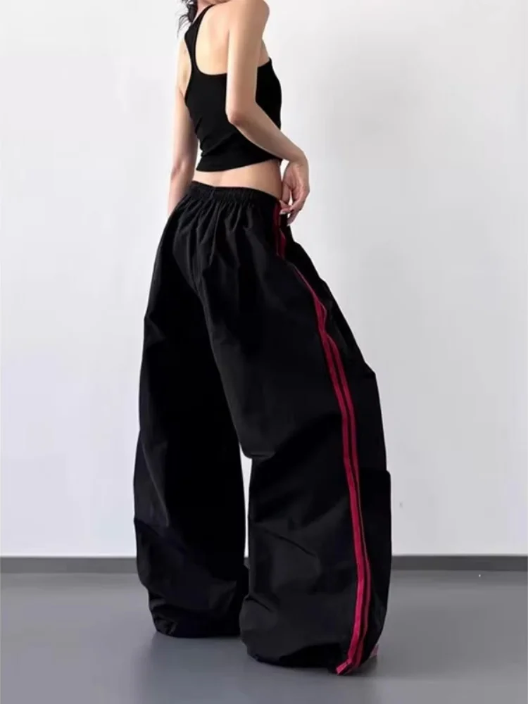 Loose Joggers Pants Women's Long Trousers Harajuku Y2K Streetwear Side Stripes Loose Grunge 90s Hip-pop Cargo Pants Sweatpants