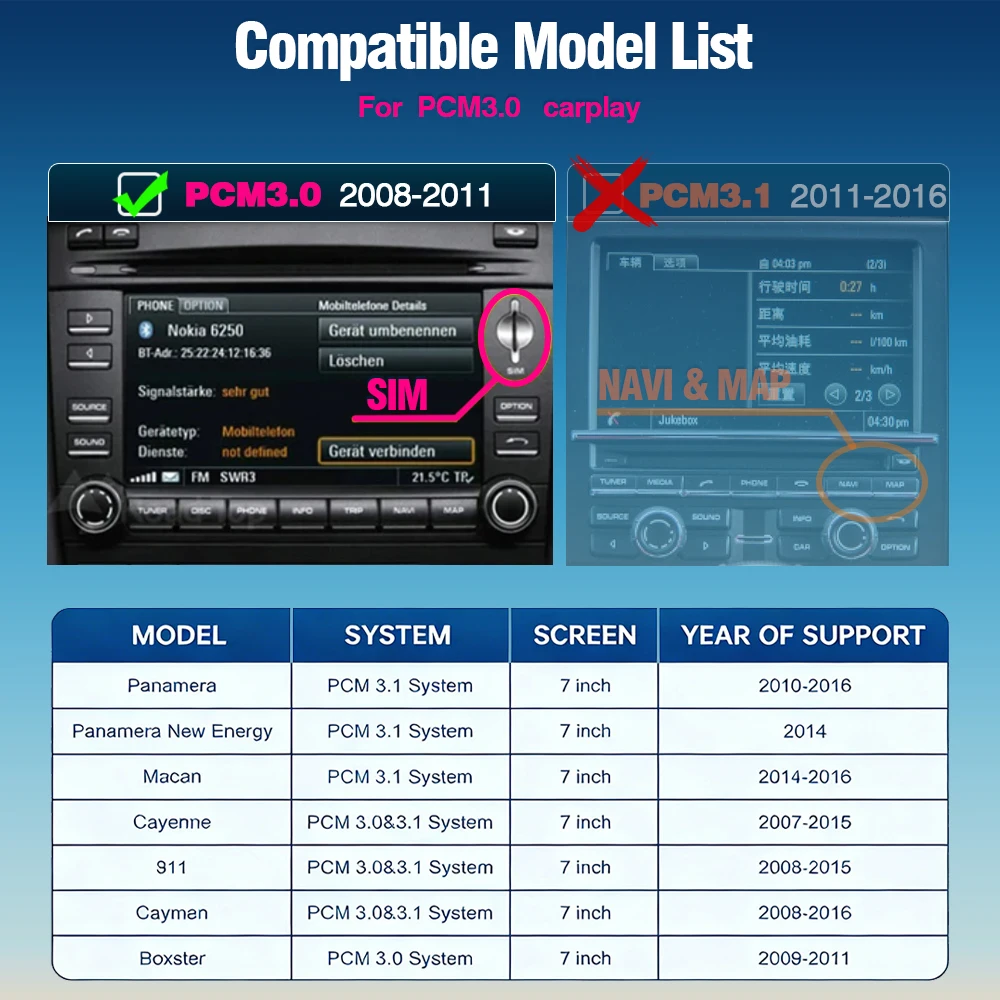 AUTOTOP Draadloze CarPlay Android Auto Module Box voor Porsche PCM3.1 Panamera Cayenne Cayman Macan Boxster Multimedia AirPlay - afbeelding 1