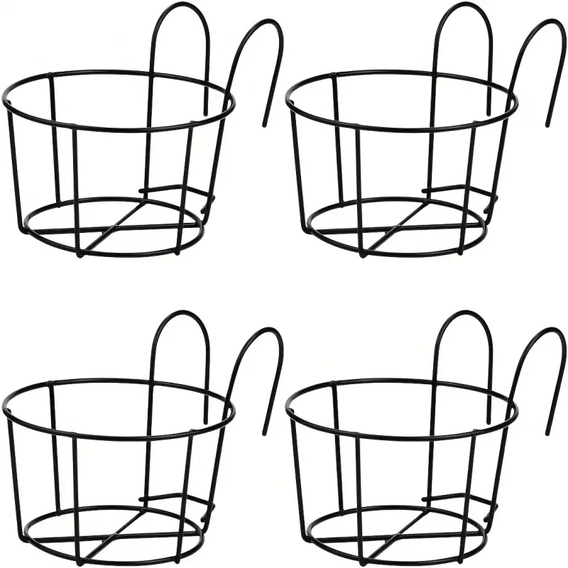 NONE Jardinières suspendues rondes élégantes en métal, 4 pièces, parfaites pour le balcon, le jardin et la décoration intérieure! 3
