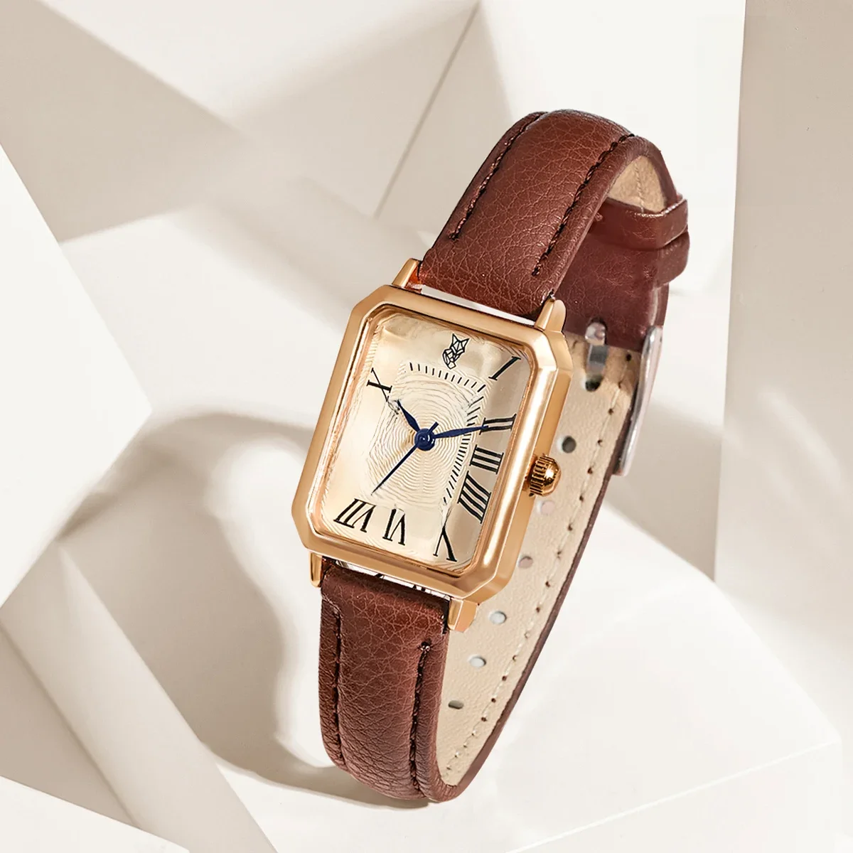 Montres décontractées à cadran numérique rétro pour femmes, bracelet en cuir carré, horloge à la mode, montre-bracelet à quartz, cadeau