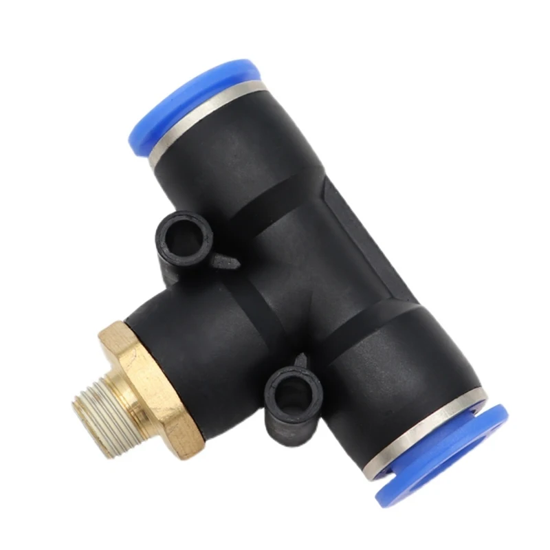 OD 4 6 8 10 12 14 16mm Pneumatic PB 3-way Connector Male M5 1/8