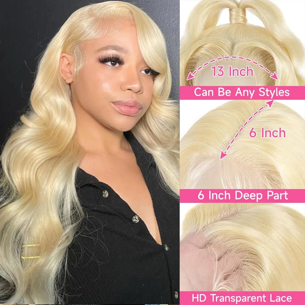 30 inch 613 Body Wave Lace Front Wig Human Hair 13x6 HD Lace Frontal Wig 13x4 Blonde Lace Front Wig 613 Blonde Wig Human Hair