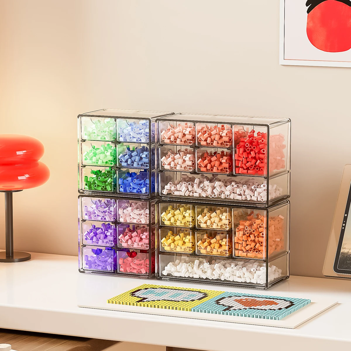 Acrylic Organizer with 6 Drawers ,Clear Storage Drawers for Office Supplies,Desk Organization and Storage for Makeup,Jewelry,Art - view 2