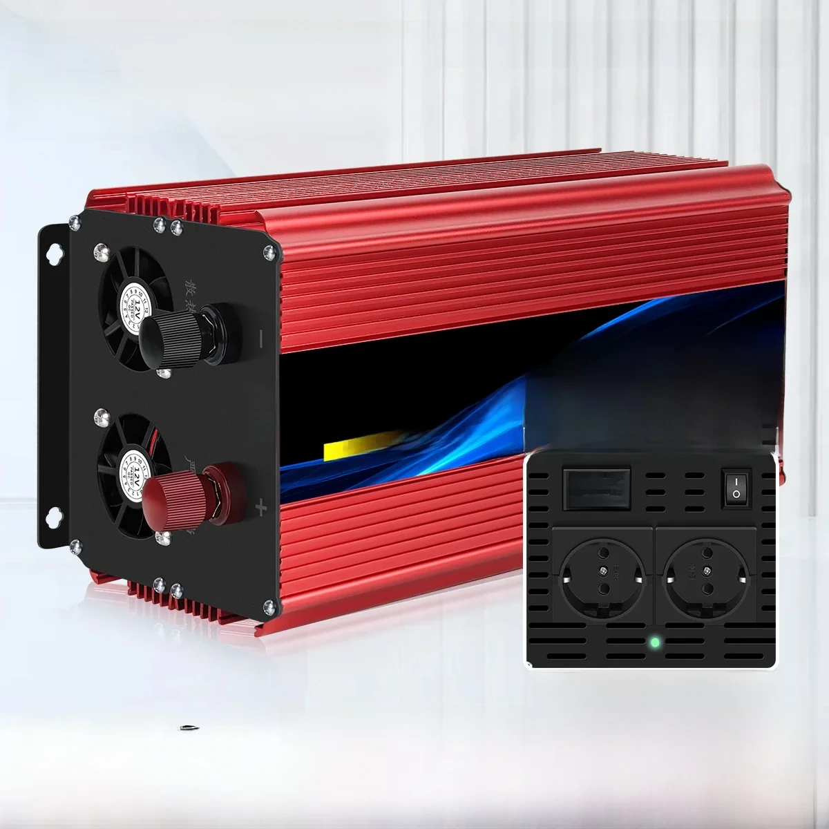 Gniazdo EU czysta fala sinusoidalna falownik 1000W/300W/5000W/6000W DC 12V na AC 220V 50HZ przetwornica napięcia ładowarka konwerter Adapter — 2