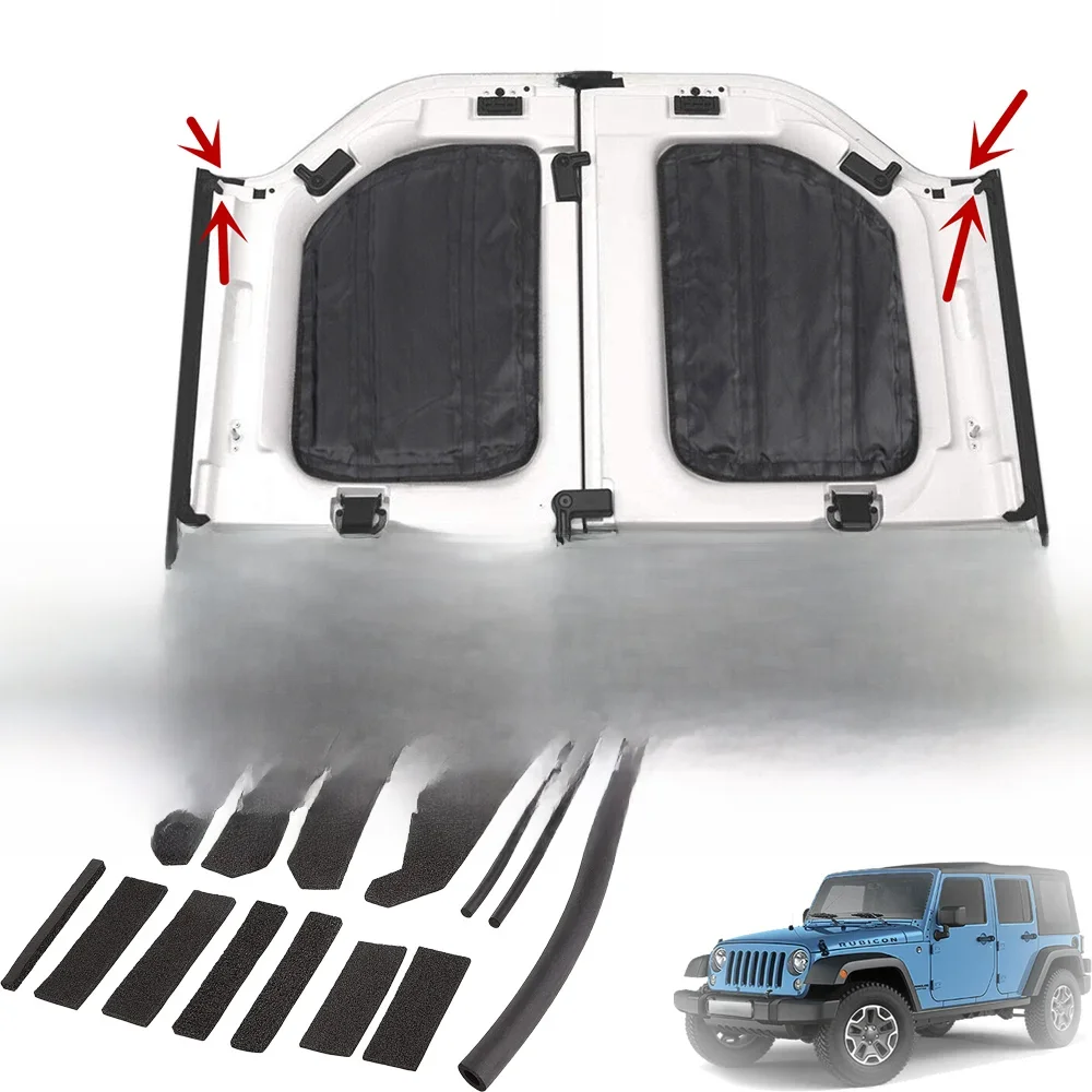 17PCS Zestaw uszczelek do Jeep Wrangler JK 2007-2017 Zestaw uszczelek do naprawy pianki samochodowej Akcesoria do listew wewnętrznych — zdjęcie 2