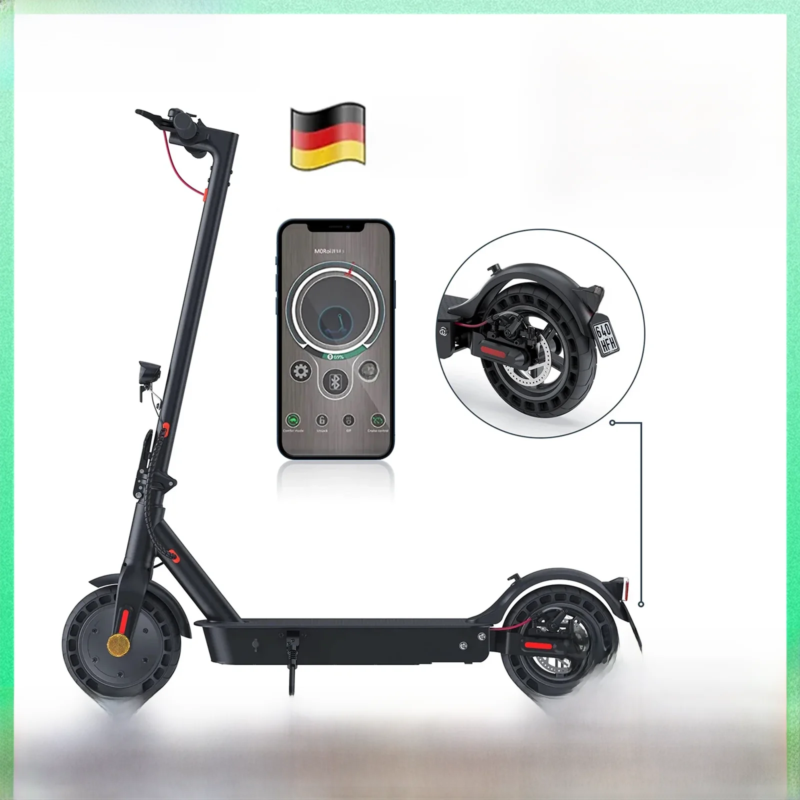 JUICEASE-Scooter Chute Elétrico Dobrável para Adultos, E-scooter, Alcance Máximo de 40km, 10 em