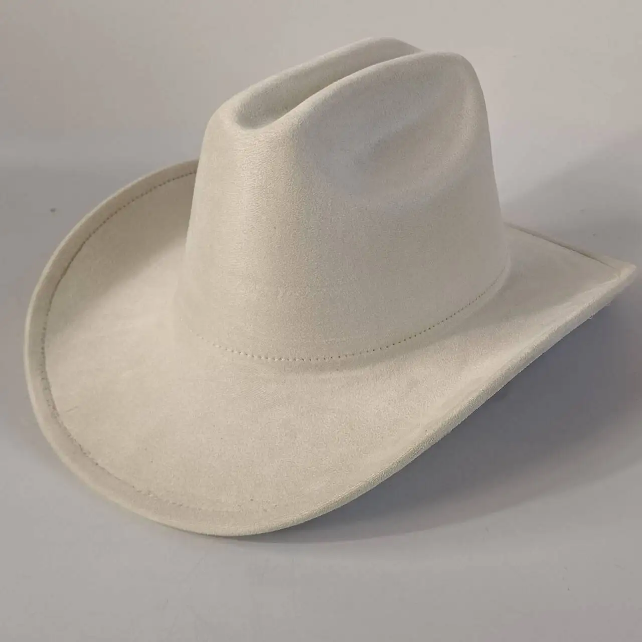 Western Premium Wildleder-Cowboyhut Stilvoller Fedora-Hut aus Wildleder für Damen und Herren Perfekt für festliche Outdoor-Aktivitäten – Detail 8