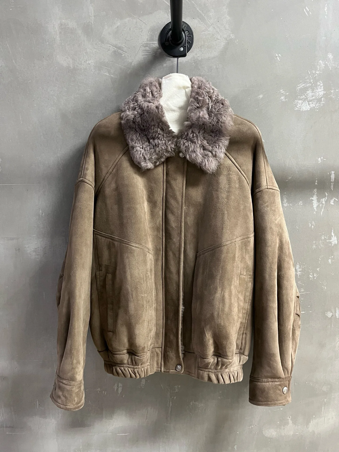 Autumn women's casual genuine shearling coat