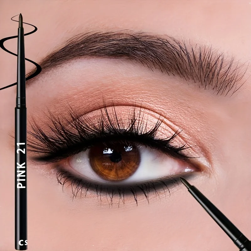 1-Piece Black Eyeliner Pencils -Long-Lasting, Waterproof &Sweatproof, Smudge-Proof With Easy Twist Application For Flawless Eye