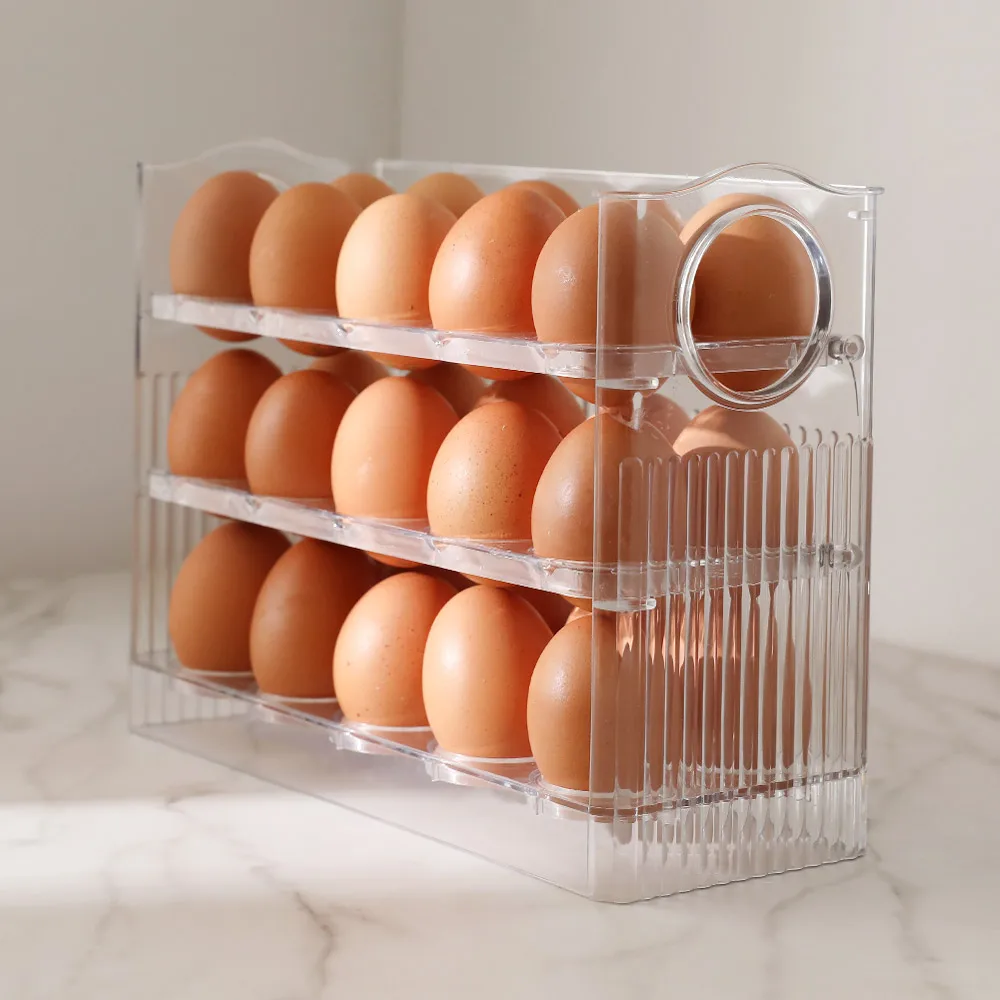 30-Based 3-Stage Automatic Folding Egg Egg Egg Tray Case Egg Box Egg Bin Storage Container Storage Organizer Storage Box