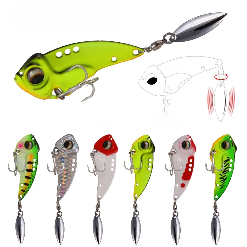 YUCONG 1 pièces métal VIB Spinnerbait 8.5-12.5-17g gabarit cuillère pêche leurre coulant Vibration Whopper avec paillettes leurre Pesca Isca