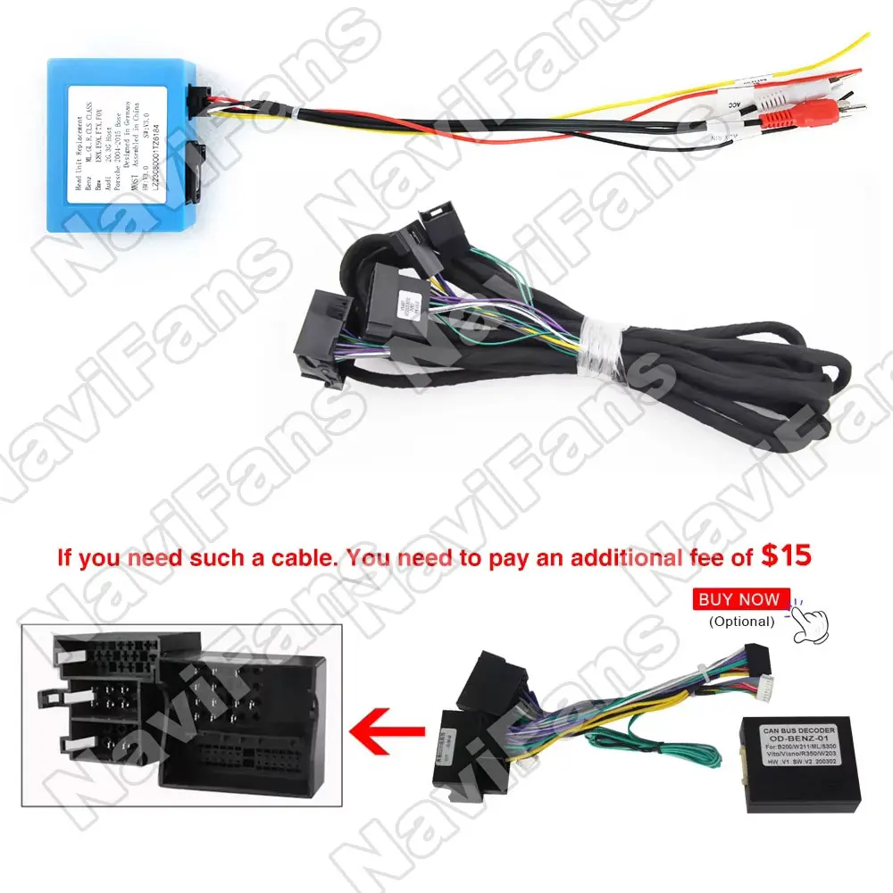 NAVIFANS For Optional Cable Fiber optic box for Mercedes-Benz Audi BMW Porsche Volkswagen VW Golf 7